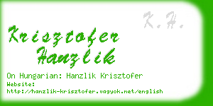 krisztofer hanzlik business card